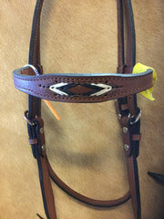 Jose Gonzalez Indian Feather Stitched Headstall with Reins