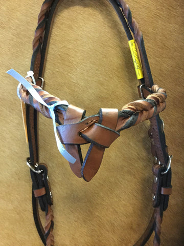 Jose Gonzalez Twisted Leather Headstall with Knot Browband