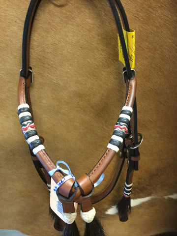 Jose Gonzalez Rolled Leather Headstall with Rawhide