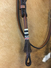 Jose Gonzalez Rolled Leather Headstall with Rawhide